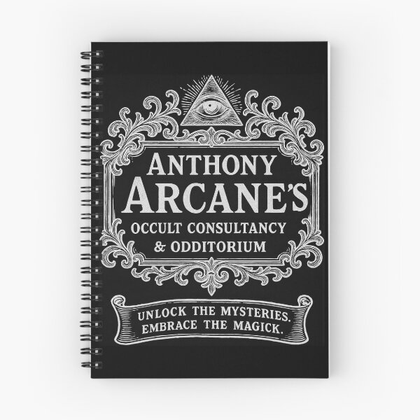 Item preview, Anthony Arcane's Occult Consultancy & Odditorium logo (White print) designed and sold by Tony Bondioli - Art & Design.