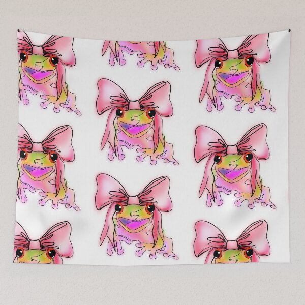 Item preview, Pink orange coquette Frog with Big Pink Bow – animalzinhats designed and sold by Ashley’sAnimalz.