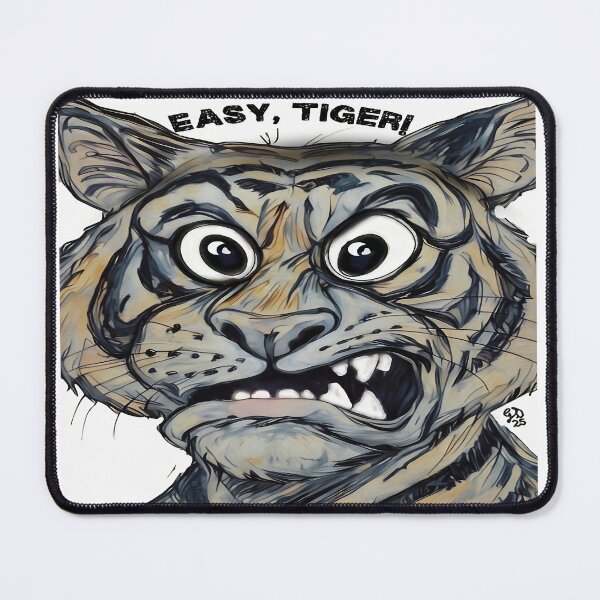 Item preview, Easy, Tiger! Funny Tiger Caricature With Big Eyes designed and sold by gleefulme.