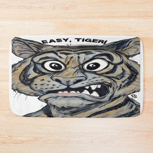 Item preview, Easy, Tiger! Funny Tiger Caricature With Big Eyes designed and sold by gleefulme.