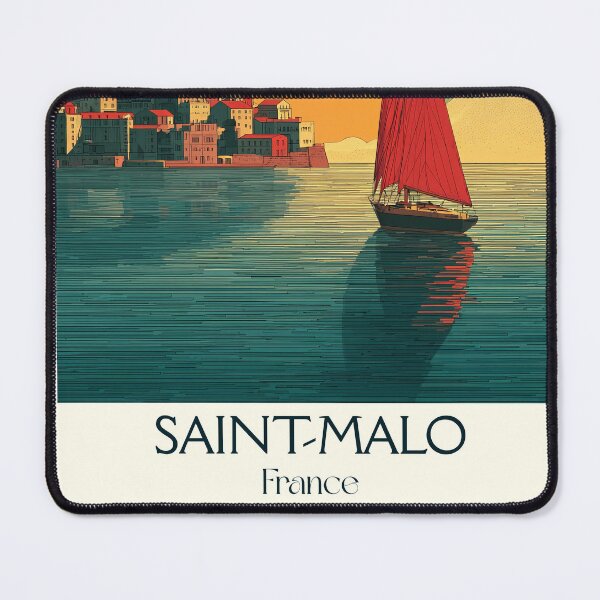 Item preview, Saint-Malo France Poster – Vintage Coastal Fortress Travel Art designed and sold by TuncGK.