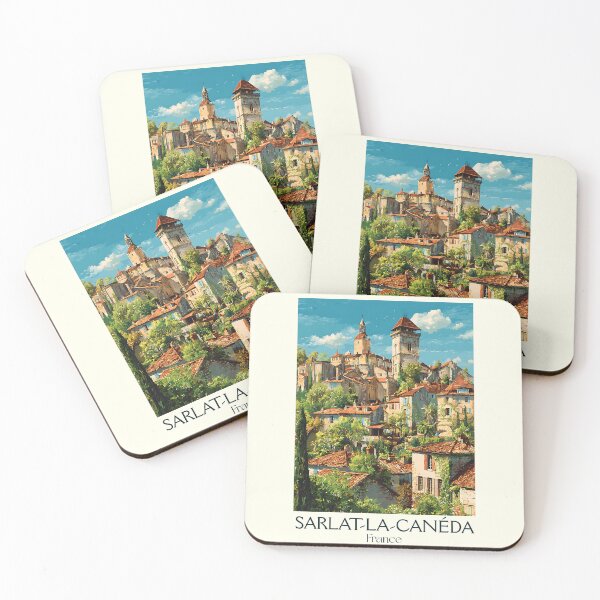 Item preview, Sarlat-la-Canéda France Poster – Vintage Dordogne Village Travel Print designed and sold by TuncGK.
