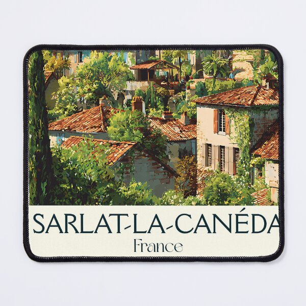 Item preview, Sarlat-la-Canéda France Poster – Vintage Dordogne Village Travel Print designed and sold by TuncGK.