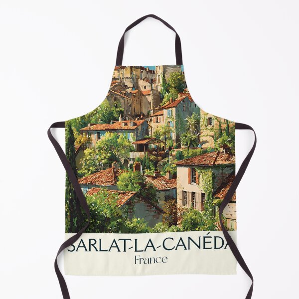 Artikelvorschau, Sarlat-la-Canéda Frankreich Poster – Vintage Dordogne Village Reisedruck entworfen und verkauft von TuncGK.