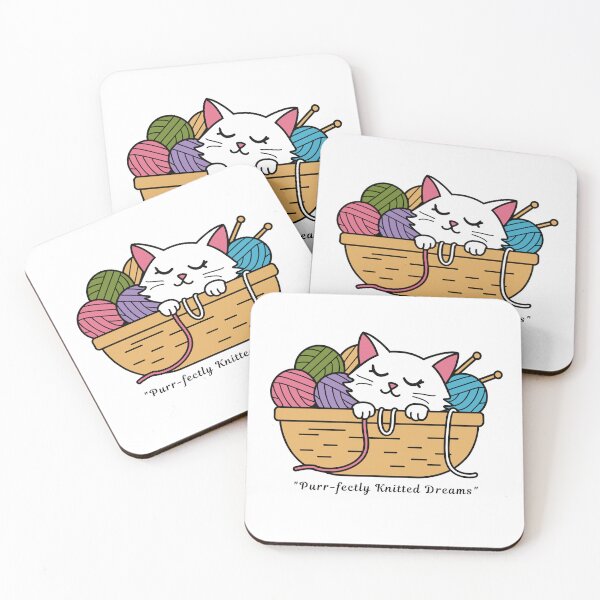 Item preview, Purr-fectly Knitted Dreams Cute Sleeping Cat Yarn Design designed and sold by AnyMar2023.