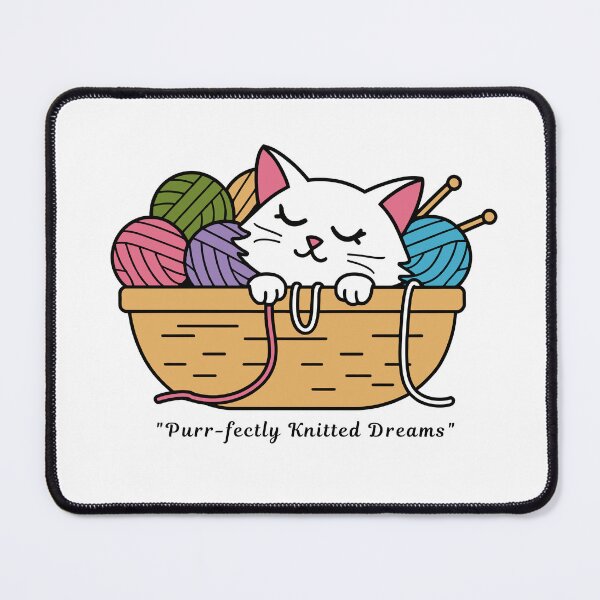 Item preview, Purr-fectly Knitted Dreams Cute Sleeping Cat Yarn Design designed and sold by AnyMar2023.