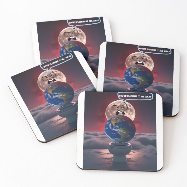 Item preview, You’re Flushing It All Away – Moon & Earth Toilet Design designed and sold by sniffpad.