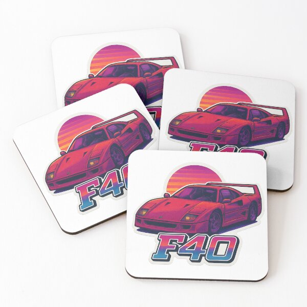 Item preview, Ferrari F40 Sticker – Retro Supercar Vaporwave Poster Art designed and sold by Nwallencak.