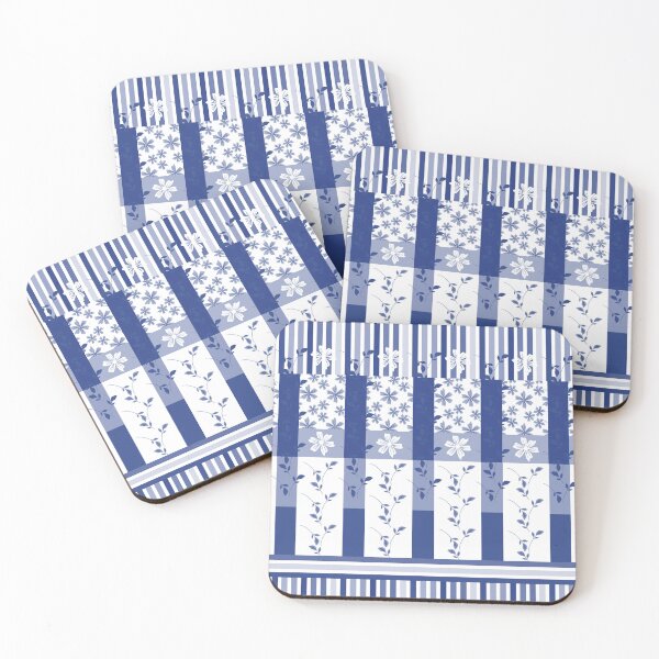 Item preview, Blue and White Floral Patch Seamless Repeat designed and sold by Sharon Schwalbe.