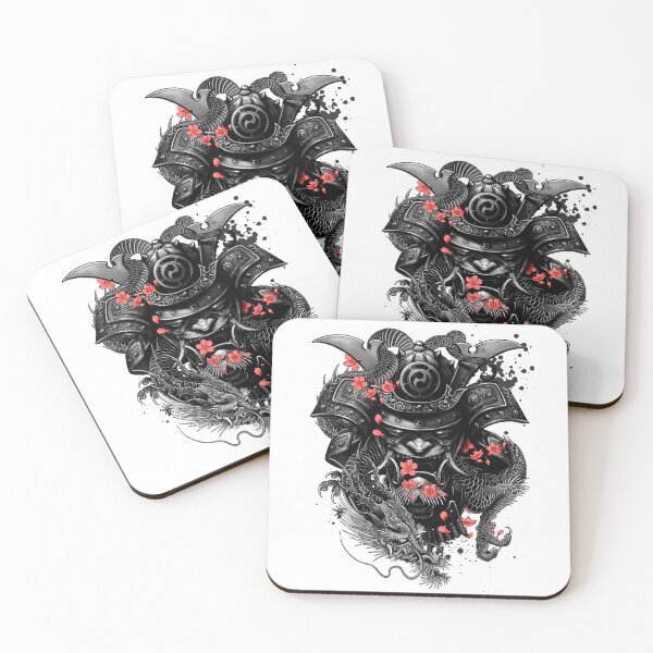 Item preview, Samurai dragon tattoo art designed and sold by Estalon.