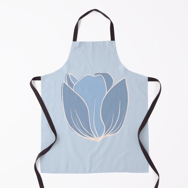 Item preview, Azure Mist Tulip Bloom | Powder Blue Botanical Elegance with White Lineart designed and sold by Olitvia.