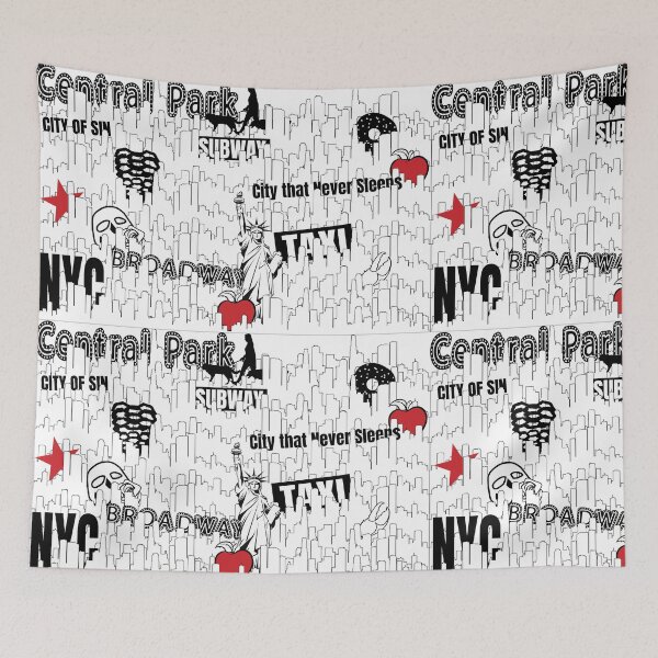 Item preview, Pattern - NYC New York City Big Apple Black and White designed and sold by Navigation Art & Design.