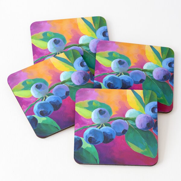 Item preview, Blueberry Delight - Vibrant Blues and Greens with Bold Multicolored Artistic Energy designed and sold by OlfactoART Studio.