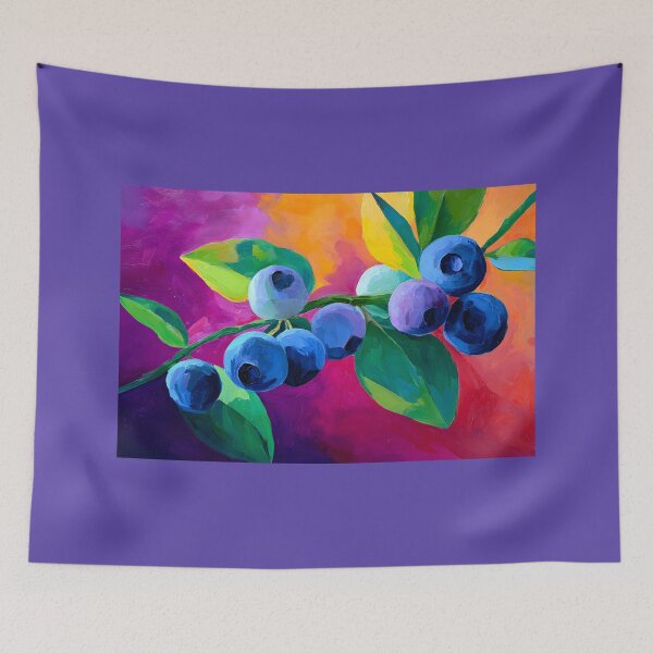 Item preview, Blueberry Delight - Vibrant Blues and Greens with Bold Multicolored Artistic Energy designed and sold by OlfactoART Studio.