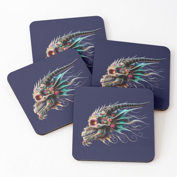 Item preview, Ornate Floral Dragon Sugarskull designed and sold by AM-Storefront.