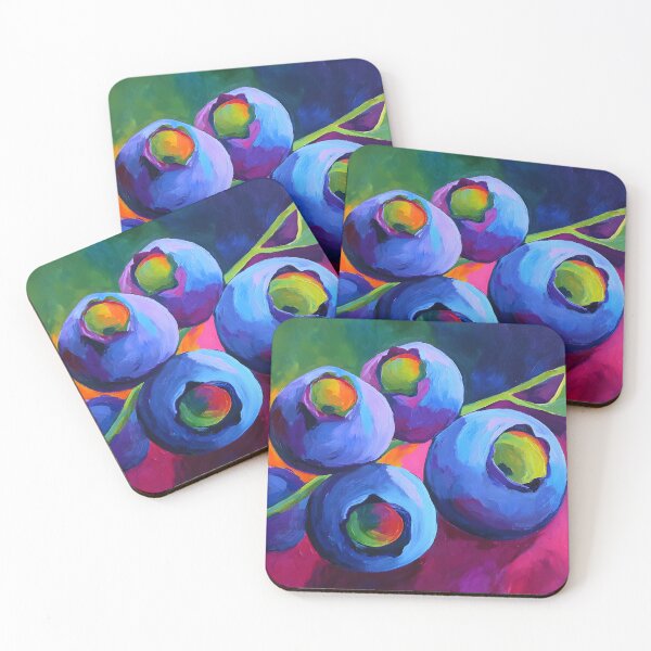 Item preview, Energetic Celebration of Freshness and Nature- Vibrant Blueberries in Bold Exaggerated Colors designed and sold by OlfactoART Studio.