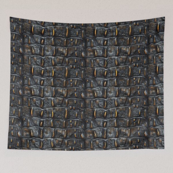 Item preview, Luxurious Black Crocodile or Alligator Skin with Gold Highlights designed and sold by NTGUILTY.