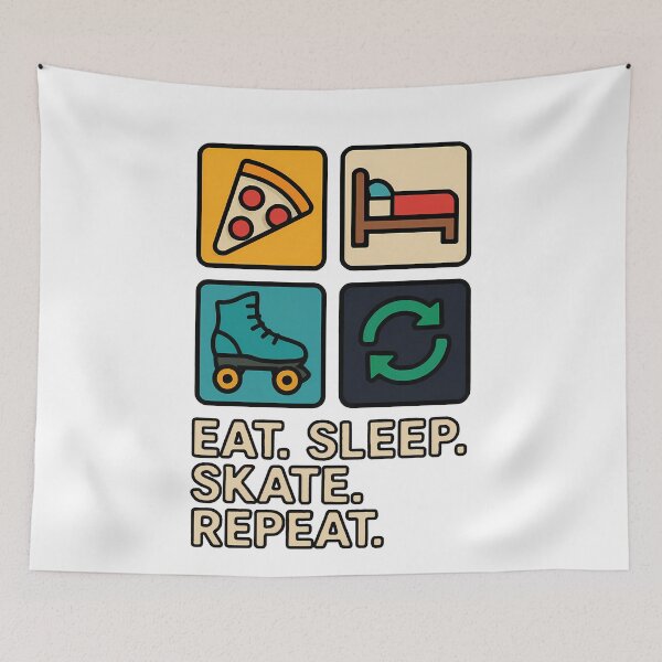 Item preview, Eat Sleep Skate Repeat Minimalist Roller Skating designed and sold by k3rstman1.