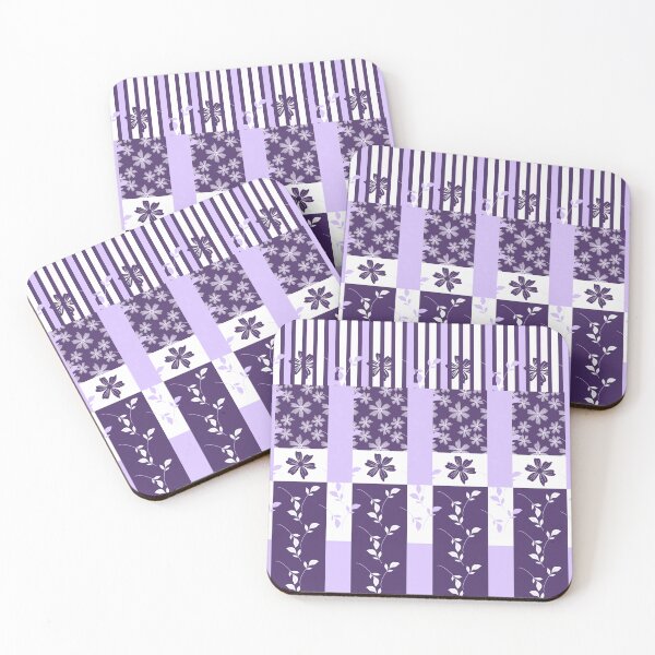 Item preview, Patterned Purple Floral Stripes Seamless Repeat designed and sold by Sharon Schwalbe.