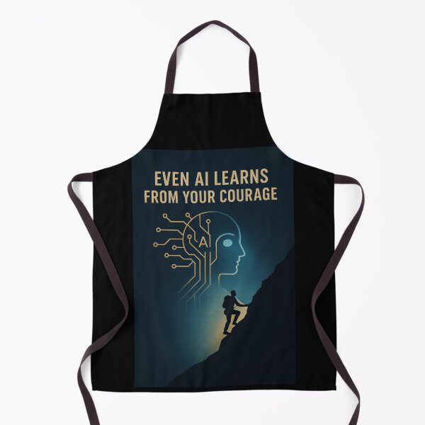 Item preview, Even AI Learns from Your Courage – Minimalist Tech-Inspired Motivational Shirt designed and sold by PresentPower.