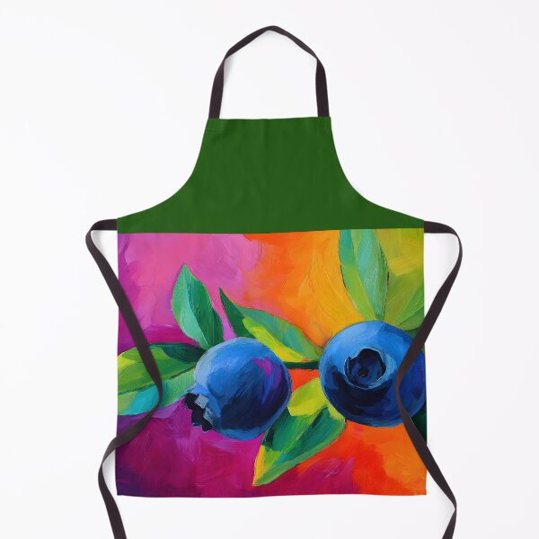 Item preview, Blueberry Harvest Charm - Vibrant Blue Forest Berries with Lush Green Leaves and Bold Pink Orange Backdrop designed and sold by OlfactoART Studio.