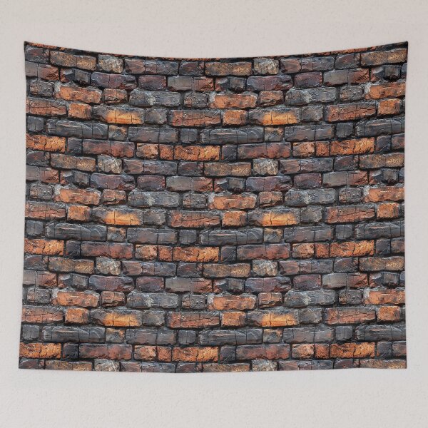 Item preview, Rustic Distressed Brick Wall with Dark and Orange Tones designed and sold by NTGUILTY.