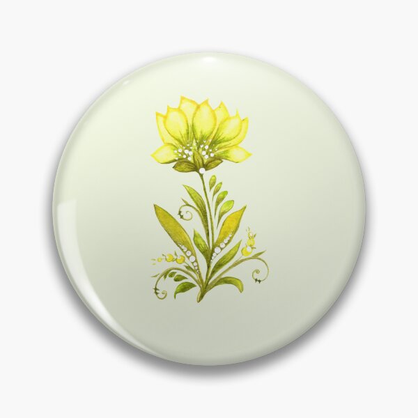 Item preview, Yellow-green flower of Ukraine in styl Petrykivka style, author's drawing designed and sold by Sunflower-7.