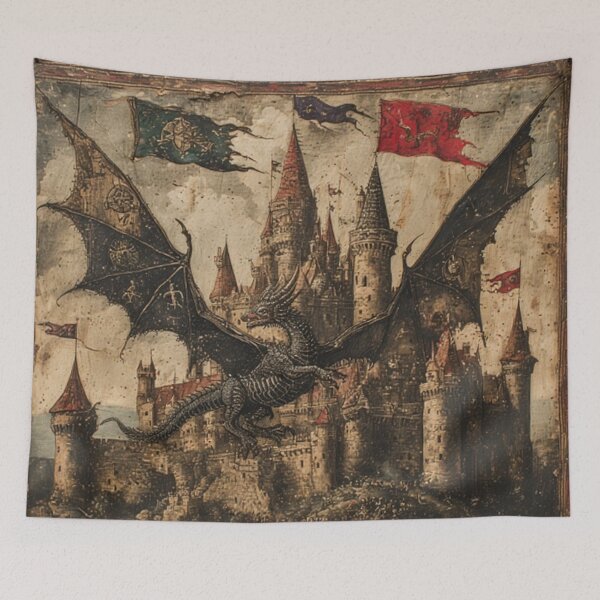 Item preview, Medieval Dragon Art designed and sold by TheDarkWardrobe.