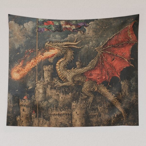 Item preview, Medieval Dragon Art designed and sold by TheDarkWardrobe.