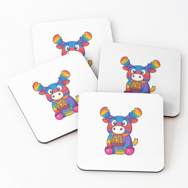 Item preview, Rainbow moose Eating Pizza designed and sold by Bethany Ever After.