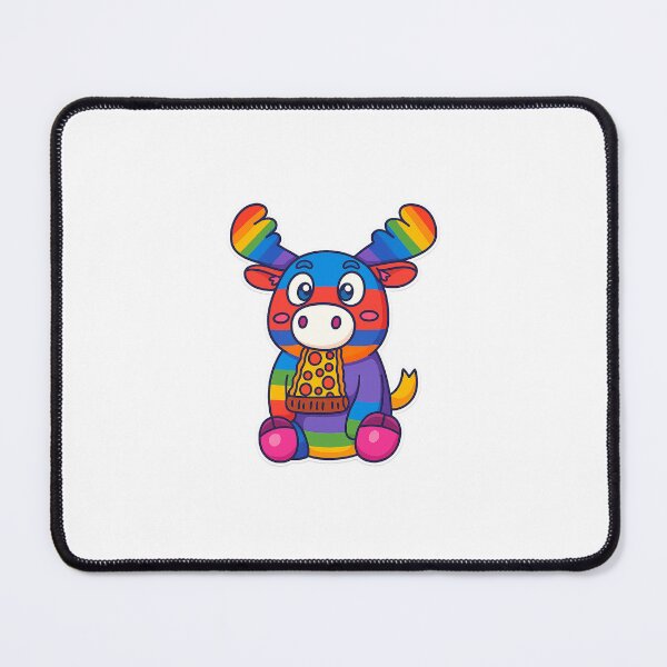 Item preview, Rainbow moose Eating Pizza designed and sold by Bethany Ever After.