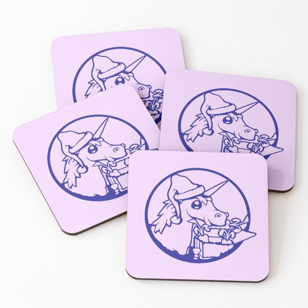 Item preview, Unicorn Santa Claus Christmas Hat Celebration Eating Carrots designed and sold by shirt-o-mat.