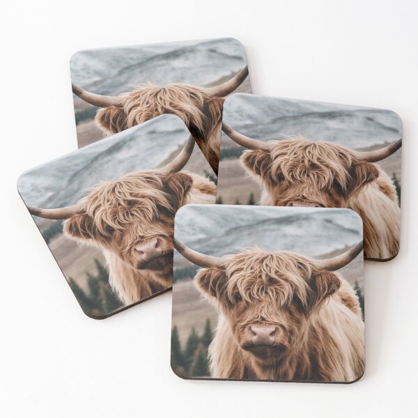 Item preview, Highland Cow Rustic Mountain Landscape Earth Tones designed and sold by banginT.