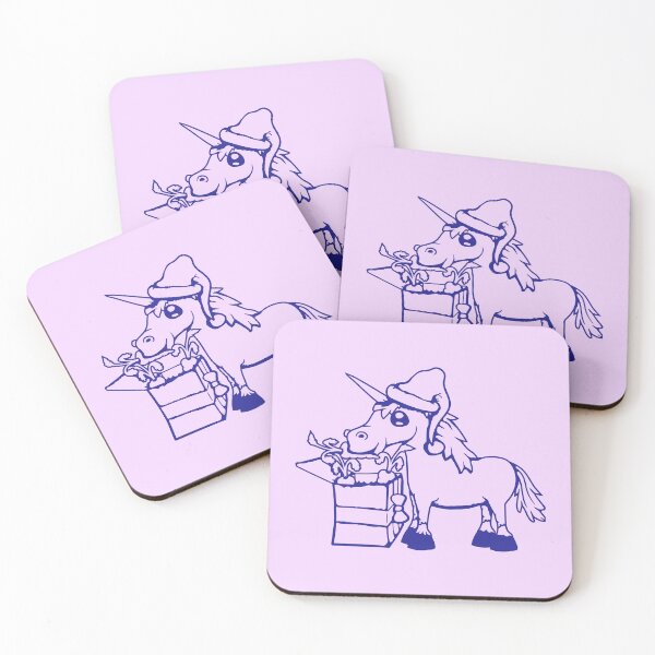 Item preview, Unicorn Santa Claus Christmas Hat Celebration Eating Carrots designed and sold by shirt-o-mat.