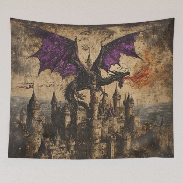 Item preview, Medieval Dragon Art designed and sold by TheDarkWardrobe.