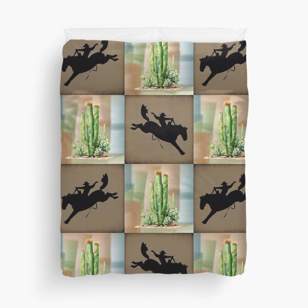 Bronc Rider Duvet Cover