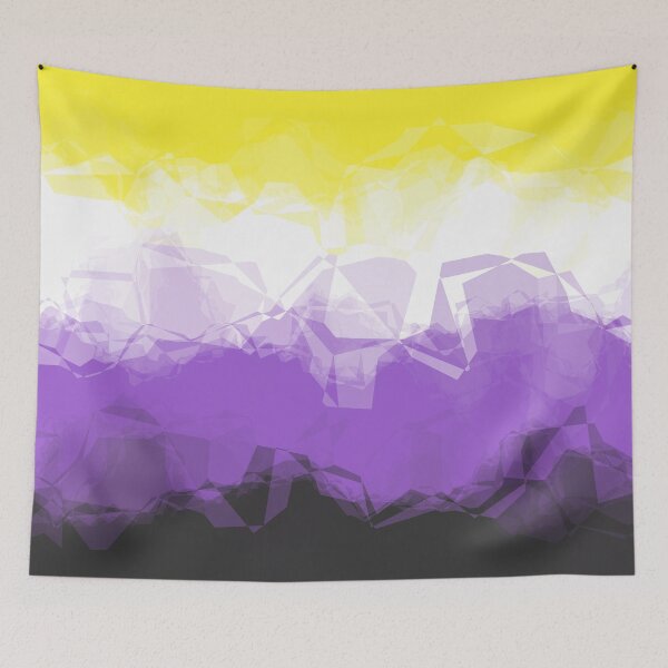 Item preview, Funky Eclectic Quirky Groovy Crystalline Abstract Nonbinary Pride Flag designed and sold by Chaos Queery.