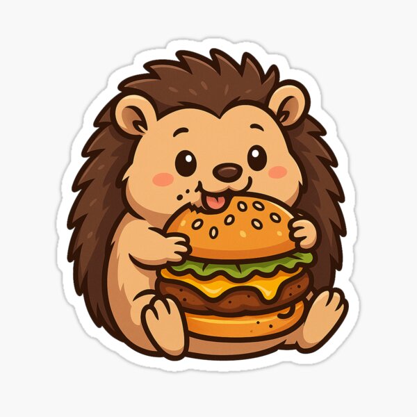 Item preview, Hedgehog Eating Giant Hamburger designed and sold by k3rstman1.