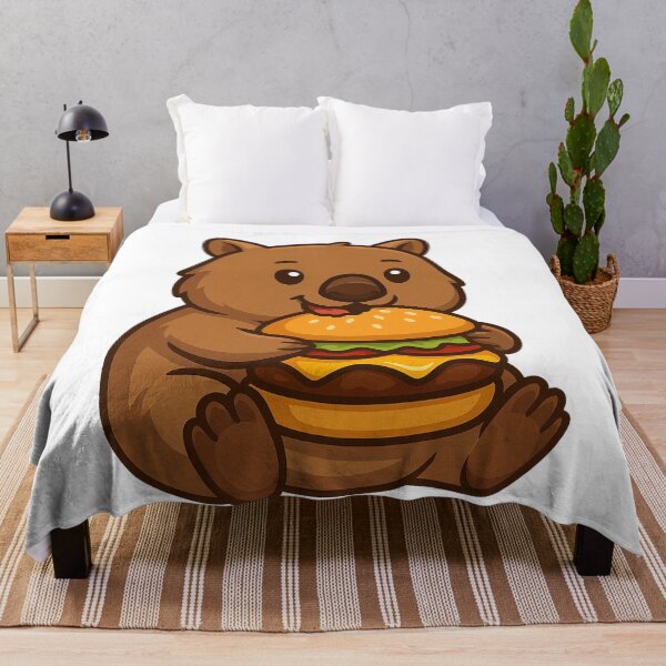 Item preview, Wombat Eating Giant Hamburger designed and sold by k3rstman1.
