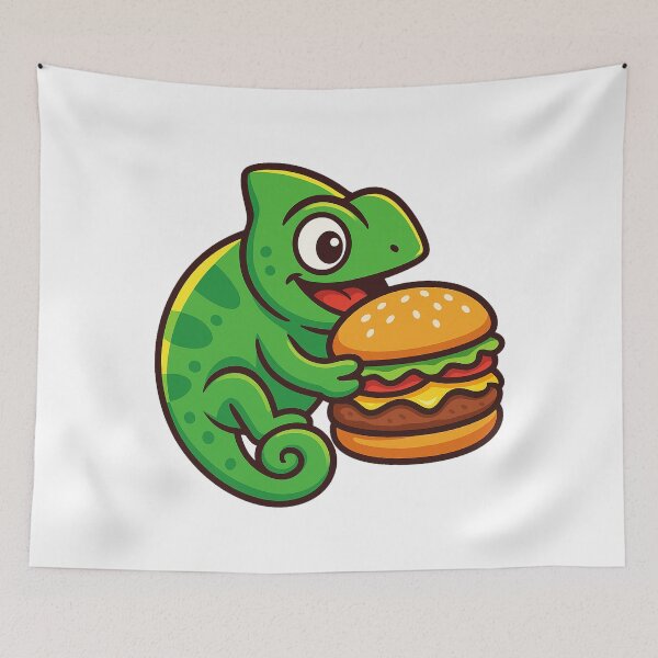 Item preview, Chameleon Eating Giant Hamburger designed and sold by k3rstman1.