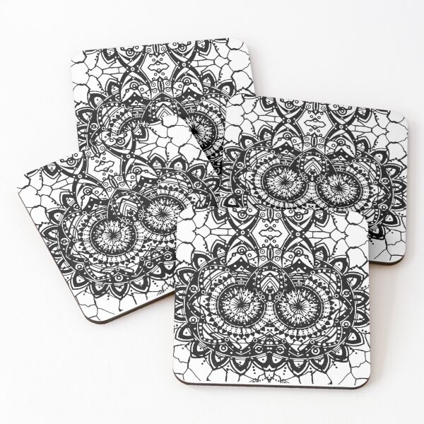 Item preview, Black and White Patchwork Mandala designed and sold by GreenVenus.