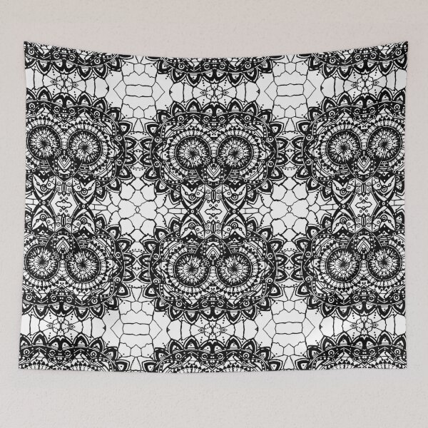 Item preview, Black and White Patchwork Mandala designed and sold by GreenVenus.
