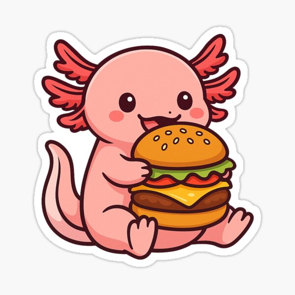 Item preview, Axolotl Eating Giant Hamburger designed and sold by k3rstman1.