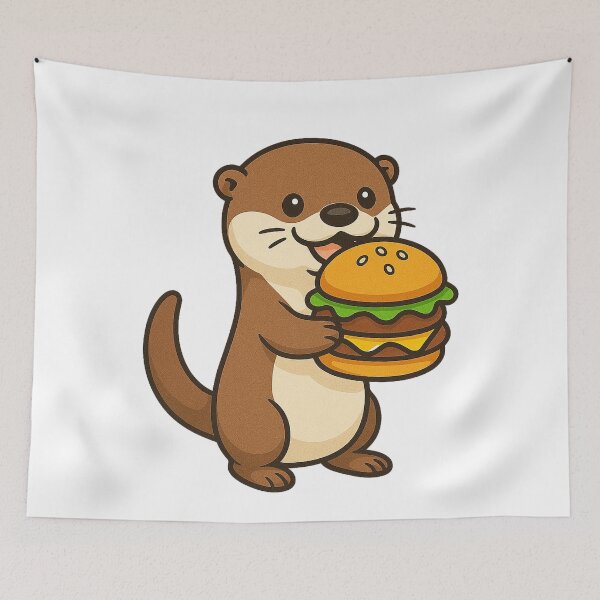 Item preview, Otter Eating Giant Hamburger designed and sold by k3rstman1.