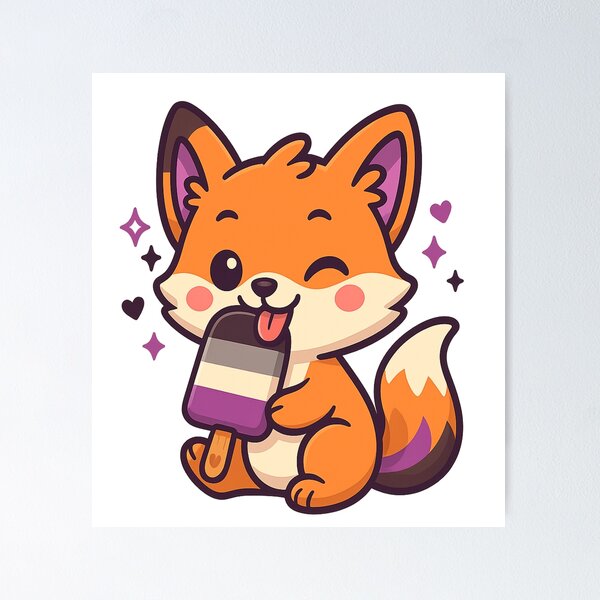 Item preview, Popsicle Ace Fox – Sweet & Proud Asexual Flag Design for Pride Month  designed and sold by Rajasekar.