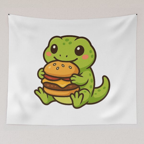 Item preview, Gecko Eating Giant Hamburger designed and sold by k3rstman1.