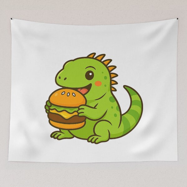 Item preview,  Iguana Eating Giant Hamburger designed and sold by k3rstman1.