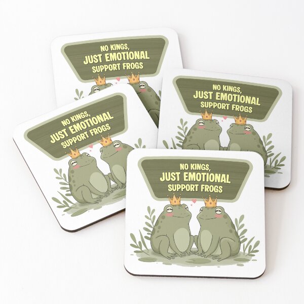 Item preview, No Kings, Just Emotional Support Frogs – Funny Cute Frog Design designed and sold by Balasan.