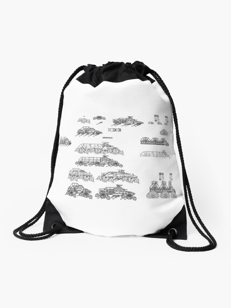 Thumbnail 1 of 3, Drawstring Bag, Vehicle Sketches 1 designed and sold by DoeOfThunder.