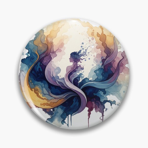 Item preview, Abstract Watercolor Woman with Flowing Forms designed and sold by InkNoColor.